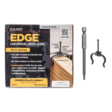 Camo Edge Clip Hidden Deck Fasteners 90 ct, 90PK 0344354